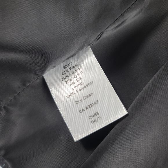 Talbots Black White Fleck Wool Silk Blend Blazer Jacket Coat Pockets Size 4 - Picture 6 of 6